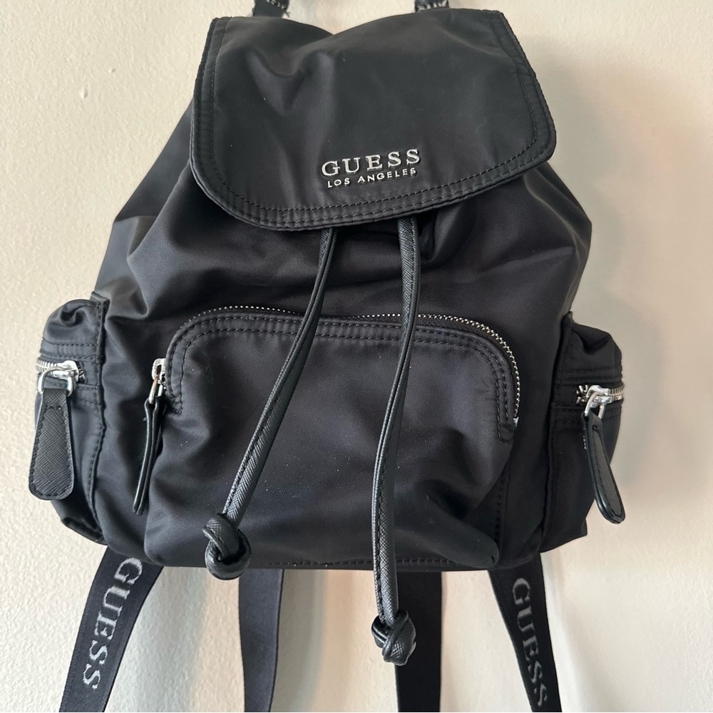 GUESS Women's Black Retro Backpack with Logo